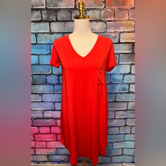 NWT Heather Red Tee Dress - Picture 1 of 3